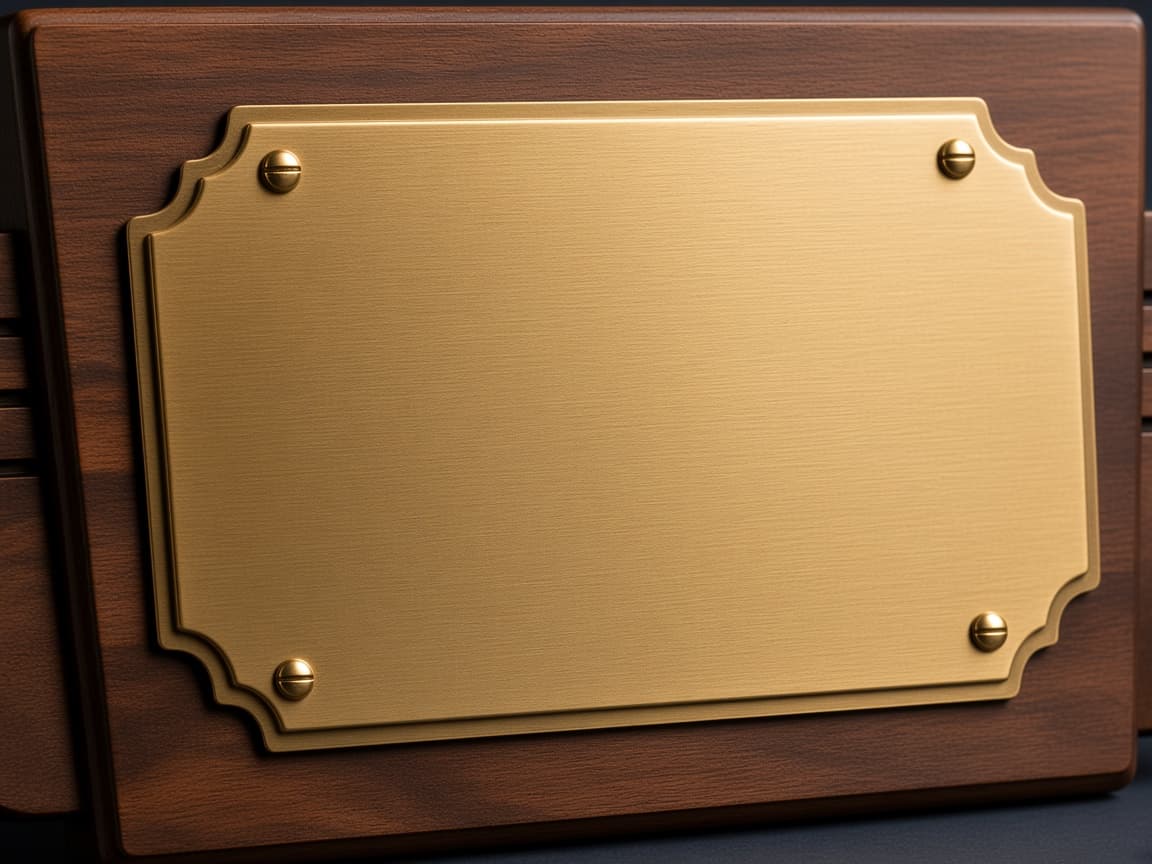 Service Milestone Plaque design concept, blank plate straight on