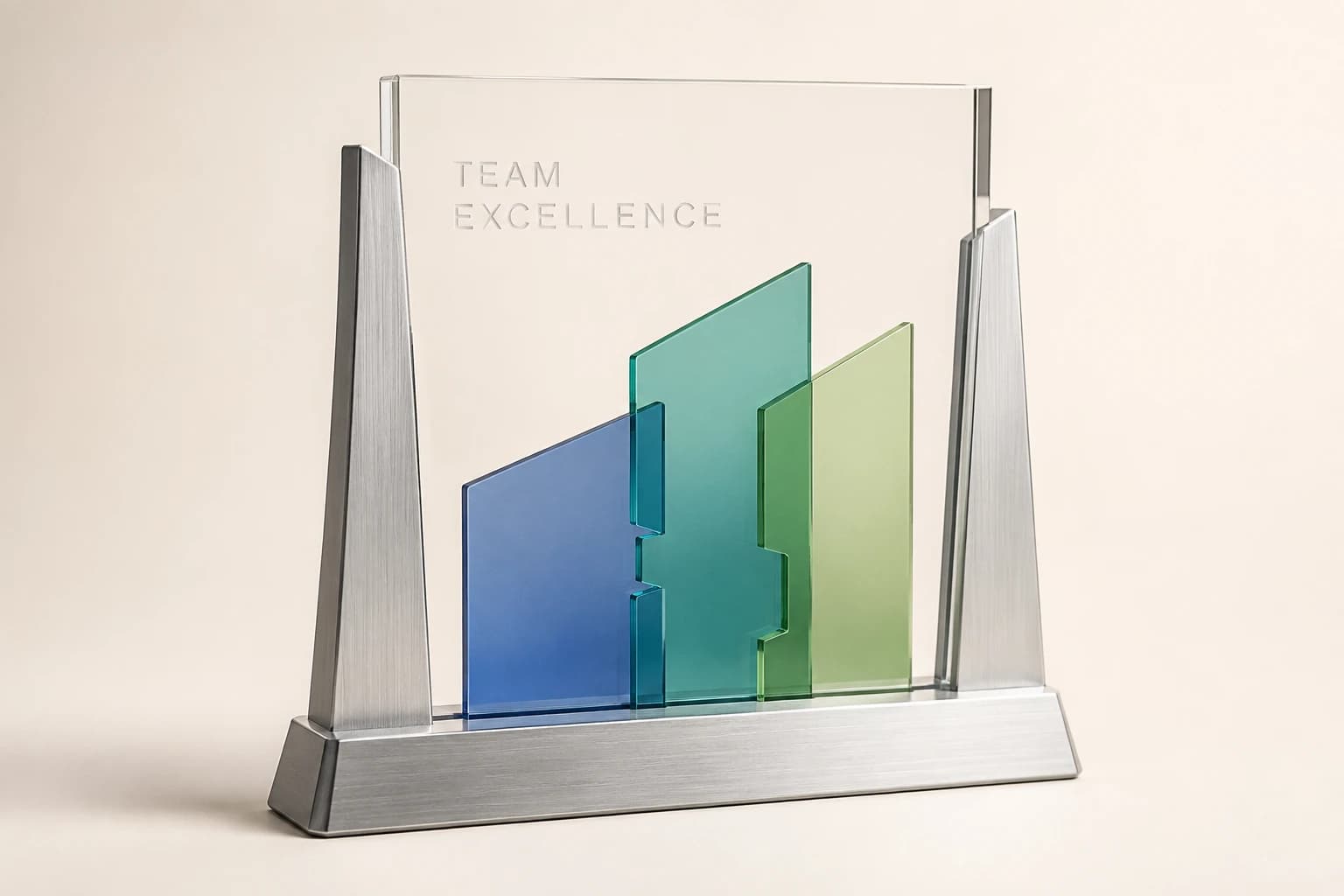Team Appreciation Award design concept in acrylic and metal